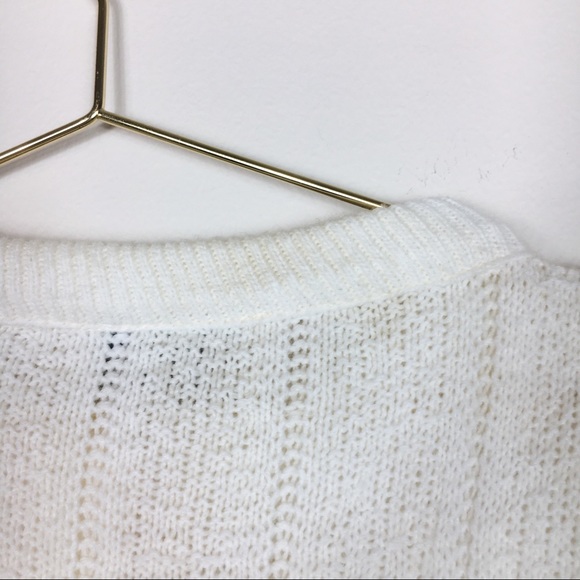 VTG CREAM KNIT BUTTON UP CARDIGAN - Picture 4 of 5